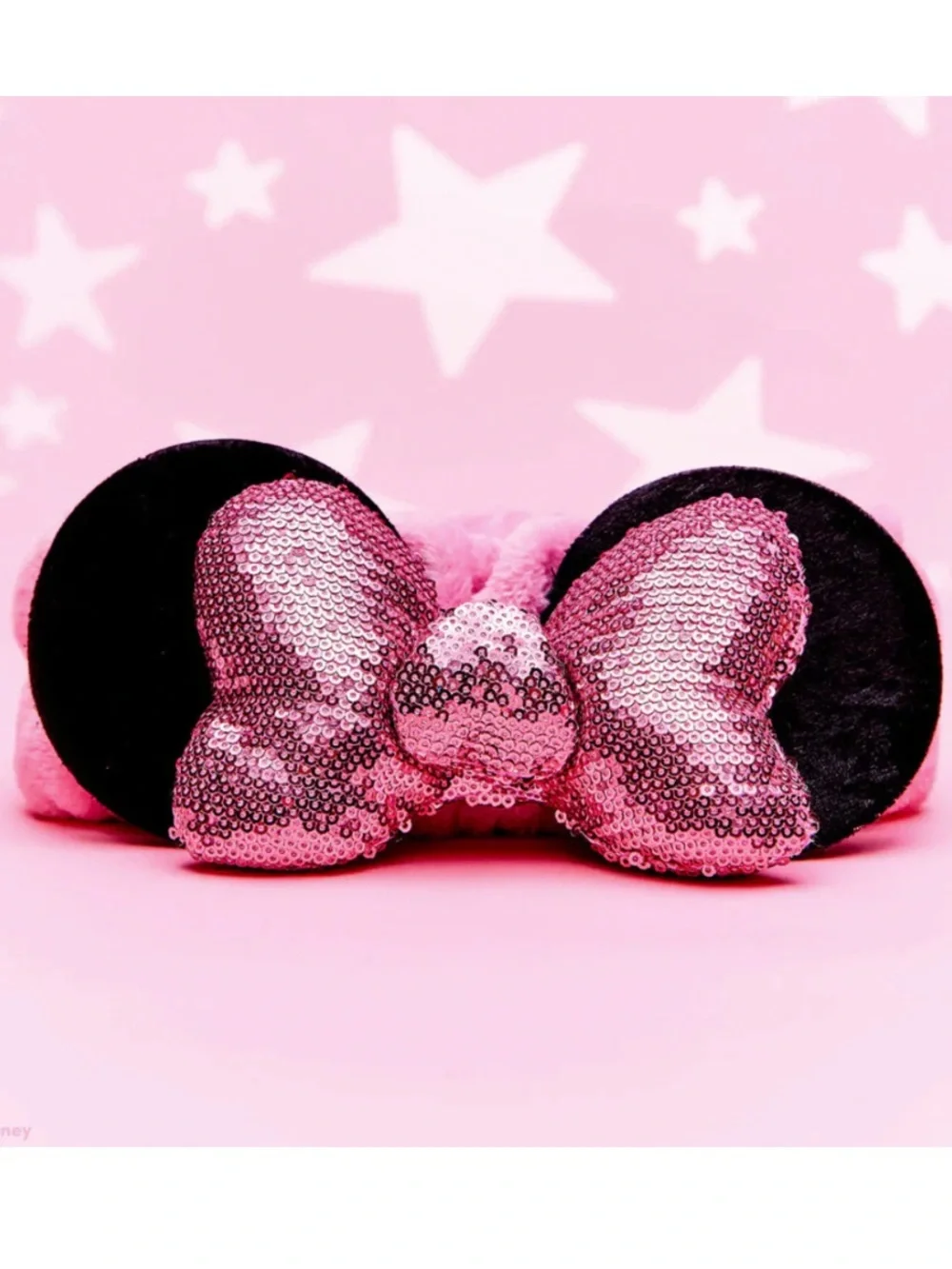 Disney Sequined Pink Minnie Bow 3D Teddy Headband Makeup Brush Holder